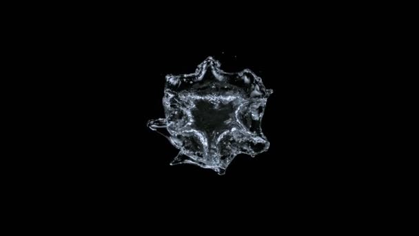 Super Slow Motion Shot Real Water Splash Surface Isolated Black — стоковое видео