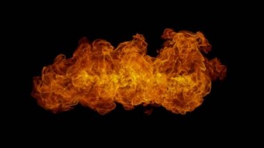Lineer Fire 'ın Süper Yavaş Çekimi Kara Arkaplan' da izole edildi. Yüksek Hız Sinema Kamerası, 4K.