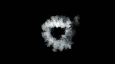 Süper Yavaş Çekim Yuvarlak Duman Patlaması Siyah Kamera 'ya doğru 1000fps' de izole edildi. Yüksek Hız Sinema Kamerası, 4K.