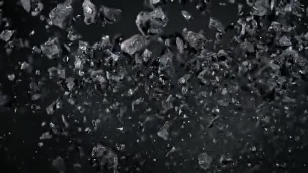 Super Slow Motion Shot Von Kohlestücken Die Mit 1000 Fps — Stockvideo