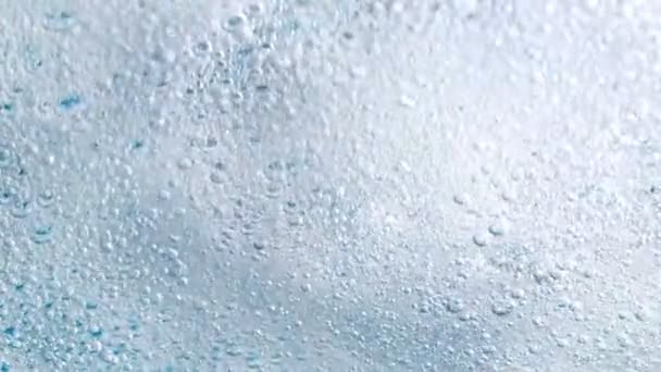 Super Slow Motion Shot Bubbling Light Blue Background 1000Fps Filmado — Vídeo de Stock