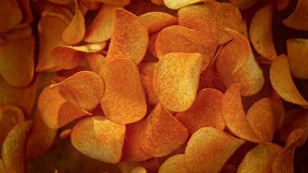 Szuper Lassú Mozgású Prémium Krumpli Chips Fűszerpor Robbanás 1000Fps Fényképezte — Stock videók