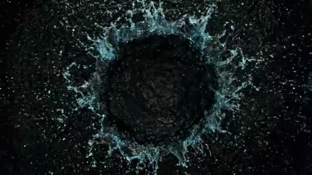 Super Slow Motion Shot Water Splash Black Background 1000Fps Filmed — Stock Video