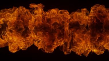 Gerçek Alevler Arkaplanının Süper Yavaş Çekimi, 1000fps. Yüksek Hız Sinema Kamerası, 4K.