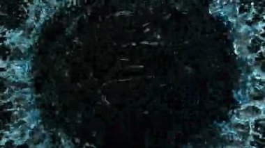 Süper Yavaş Çekim Kapanış Çekimi. Kara Arkaplan 'a 1000 fps hızla su sıçratma. Yüksek Hız Sinema Kamerası, 4K.