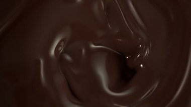 Süper Yavaş Çekim Dönen Erimiş Çikolata 1000fps 'de. 4K 'da Yüksek Hız Sinema Kamerası ile çekildi..