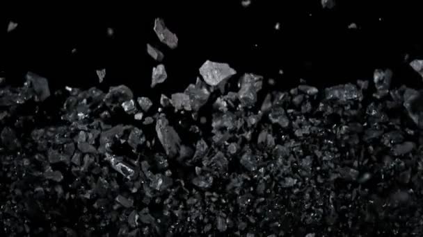 Super Slow Motion Shot Coal Pieces Flying 1000 Ips Filmé — Video