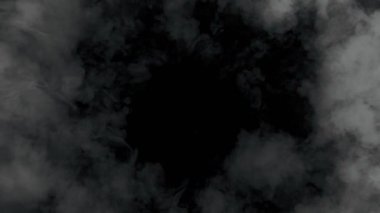 Yavaş Çekim: Soyut Duman Arkaplanı Yuvarlak Kopya Alanı. 4K 'da Yüksek Hız Sinema Kamerası ile çekildi..