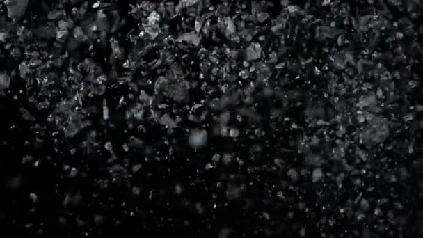 Super Slow Motion Shot Coal Pieces Flying 1000 Fps Filmado — Vídeo de Stock