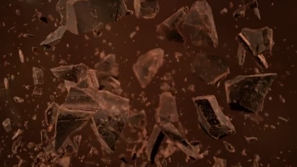 초콜릿 1000Fps에 떨어지는 카메라에 초콜릿 덩크의 시네마 카메라 4K로 — 비디오