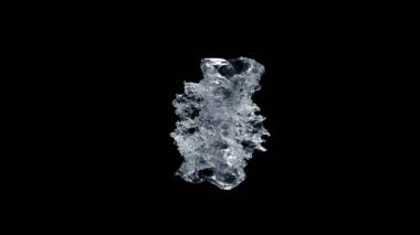 Süper Yavaş Hareketli Düzenlenmiş Su Sıçratması Kara Arkaplan 'da izole edildi. Yüksek Hız Sinema Kamerası, 4K.