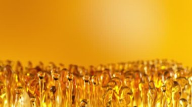 Altın Arkaplanda Su Sıçratan Yağın Süper Yavaş Çekimi 1000fps.