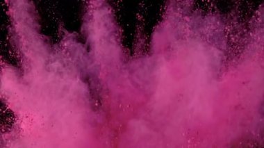 Pembe Renk Tozu Patlamasının Süper Yavaş Çekimi, 300 fite ayarlandı. Yüksek hızlı sinema kamerasıyla çekildi, 4K.
