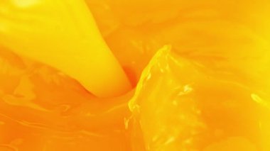 Süper Yavaş Hareket Detaylı Şat Taze Portakal Suyu, 1000fps 'de. Yüksek Hız Sinema Kamerası, 4K.