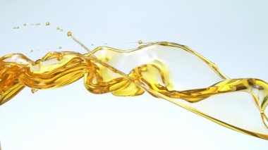 Süper Yavaş Çekim Yağ Sıçratma Beyaz Arkaplan 'da izole edildi. Yüksek Hız Sinema Kamerası, 4K.