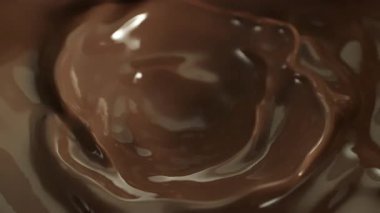Süper Yavaş Çekim Dönen Erimiş Çikolata 1000fps 'de. 4K 'da Yüksek Hız Sinema Kamerası ile çekildi..