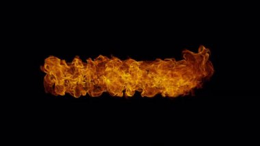 Lineer Fire 'ın Süper Yavaş Çekimi Kara Arkaplan' da izole edildi. Yüksek Hız Sinema Kamerası, 4K.