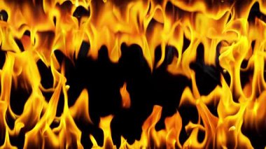 Ateş Alevlerinin Süper Yavaş Çekimi Kara Arkaplan 'da izole edildi. 4K 'de yüksek hızlı sinema kamerasıyla çekilmiş..