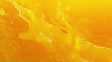 Süper Yavaş Hareket Detaylı Dalgalanan Taze Portakal Suyu. Yüksek Hız Sinema Kamerası, 4K.