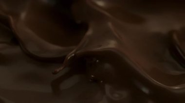Süper Yavaş Dönen Erimiş Çikolata Hareketi, 1000fps 'de. 4K 'da Yüksek Hız Sinema Kamerası ile çekildi..