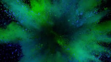 Kara Arkaplan 'da Süper Yavaş Çekim Toz Patlaması 300 fite ayarlandı. Yüksek hızlı sinema kamerasıyla çekildi, 4K.