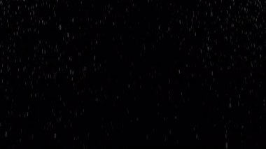 Siyah Arkaplanda Gerçek Yağmur İzole Edildi, Görüntü Üstüste.