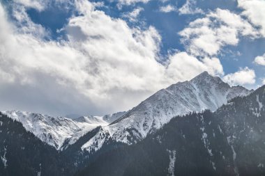 Almaty mountains picturesque landscape. Nature of Kazakhstan.