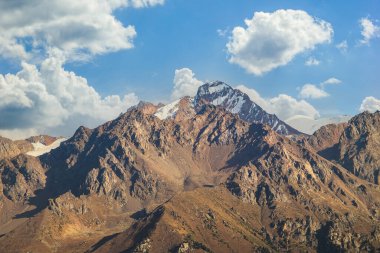 Nursultan Peak or Komsomol Peak. Mountains of Trans-Ili Alatau Tian Shan, Kazakhstan, Almaty.