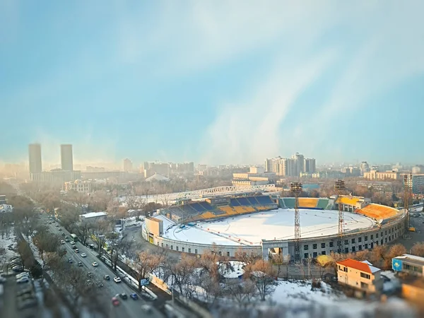 Повітряний Вид Центральний Стадіон Міста Прилеглу Місцевість Алмати Алмати Казахстан — стокове фото