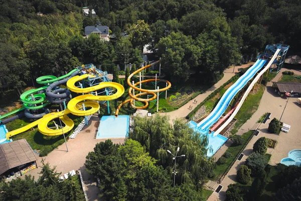 Vízipark Almaty Gorkij Városának Parkjában Nyári Aquapark Csúcspontja Almaty Kazahsztán — Stock Fotó