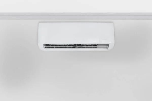White Air Conditioner Hanging Ceiling Wall Big Copy Space — Stock Photo, Image