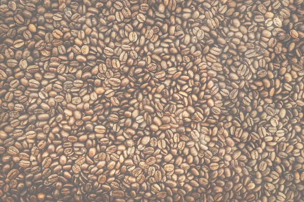 烘烤咖啡豆的背景 顶部视图 — 图库照片