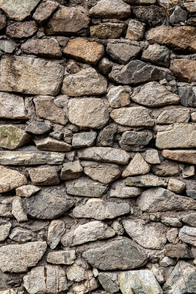 Medieval Grunge Vertical Background Natural Stones Bonded Cement Mortar — Stock Photo, Image