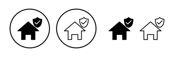 Vettore Dell Icona Dell Assicurazione Domestica Scudo Domestico Proteggere Logo — Vettoriale Stock