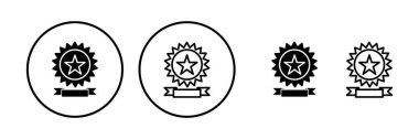 Simge vektörüne ulaş. Madalya ikon vektörü. Ödül. Sertifika