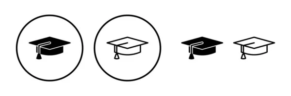 Icône Éducation Vecteur Chapeau Graduation Icône Vecteur — Image vectorielle