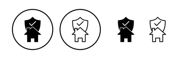 Вектор Значка Домашнього Страхування Логотип Захисту Домашнього Щита — стоковий вектор