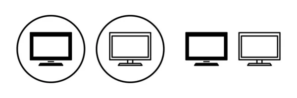 Computer Icon Vector Computer Monitor Icon — Stock Vector