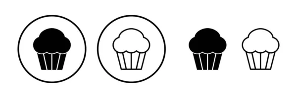 Cuptårta Ikon Vektor Kaka Ikon Bageri Muffins — Stock vektor