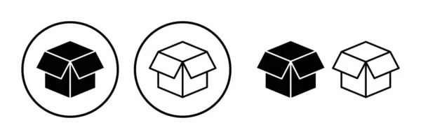 Icono Caja Vector Cartel Paquete Entrega Caja Embalaje — Vector de stock
