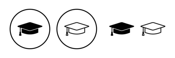 Icona Dell Istruzione Vettore Graduazione Cap Icona Vettoriale — Vettoriale Stock