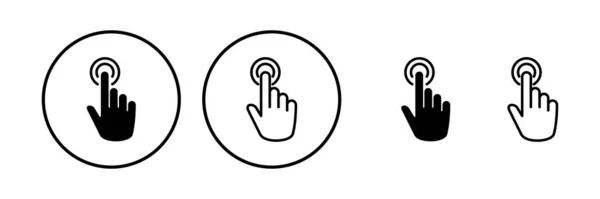 Icon Vektor Handklick Klicken Sie Auf Das Finger Symbol Zeiger — Stockvektor