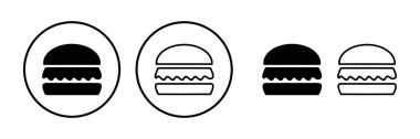 Burger ikon vektörü. Hamburger logosu. fast food simgesi