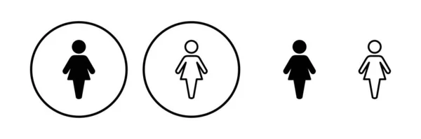 Vecteur Icône Féminin Icône Toilette Signe Toilettes Genre — Image vectorielle
