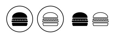 Burger ikon vektörü. Hamburger logosu. fast food simgesi