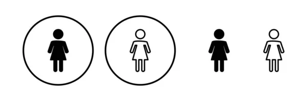 Vektor Ikon Wanita Ikon Toilet Tanda Kamar Kecil Jenis Kelamin - Stok Vektor