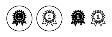 Simge vektörüne ulaş. Madalya ikon vektörü. Ödül. Sertifika