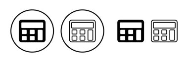 Hesap makinesi ikon vektörü. Matematik ikonu. finans imzası