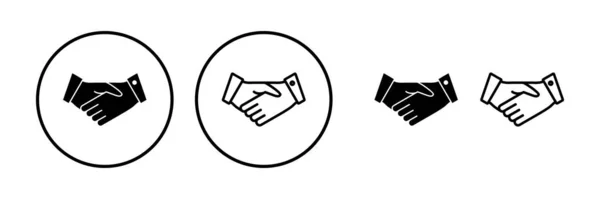 握手图标矢量 商业握手 合同协议 伙伴关系 — 图库矢量图片