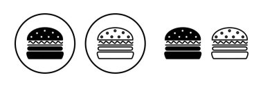 Burger ikon vektörü. Hamburger logosu. fast food simgesi